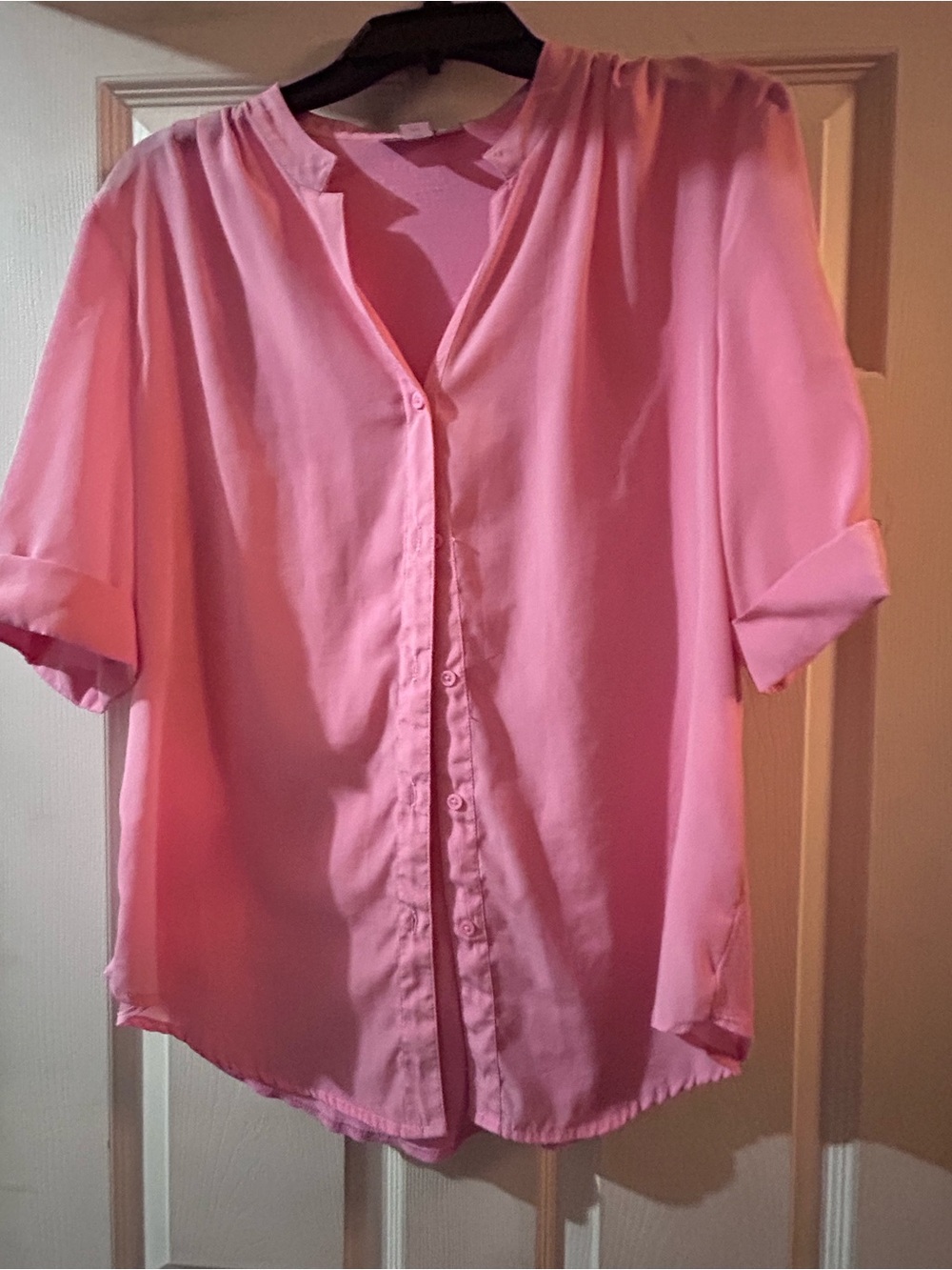 Simply Styled Light Pink Button-Down Blouse